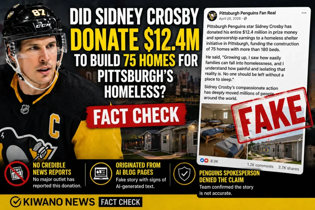 Did Sidney Crosby Donate $12.4M to Build 75 Homes